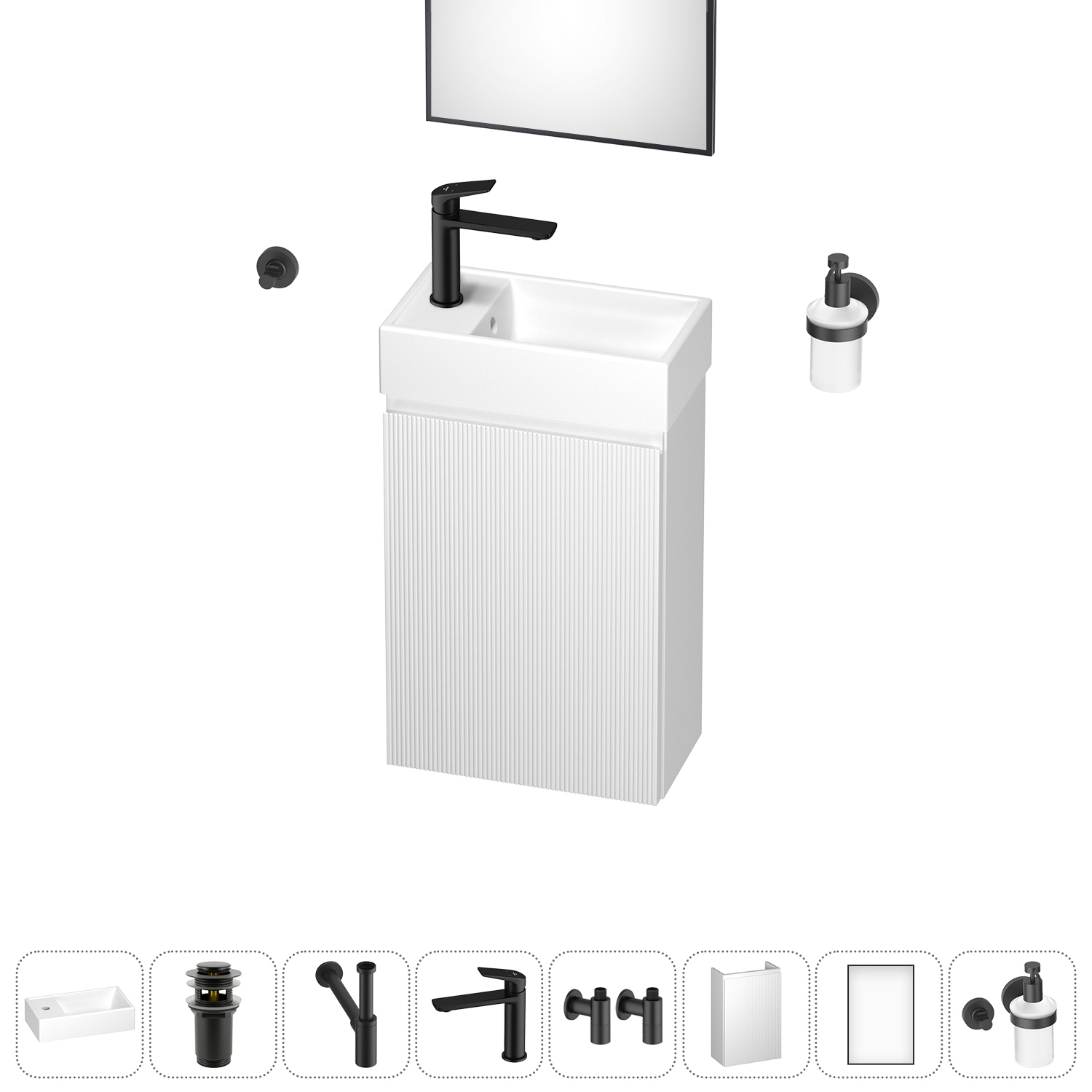 Изображение товара Тумба с раковиной подвесная Wellsee WC Area 40 см