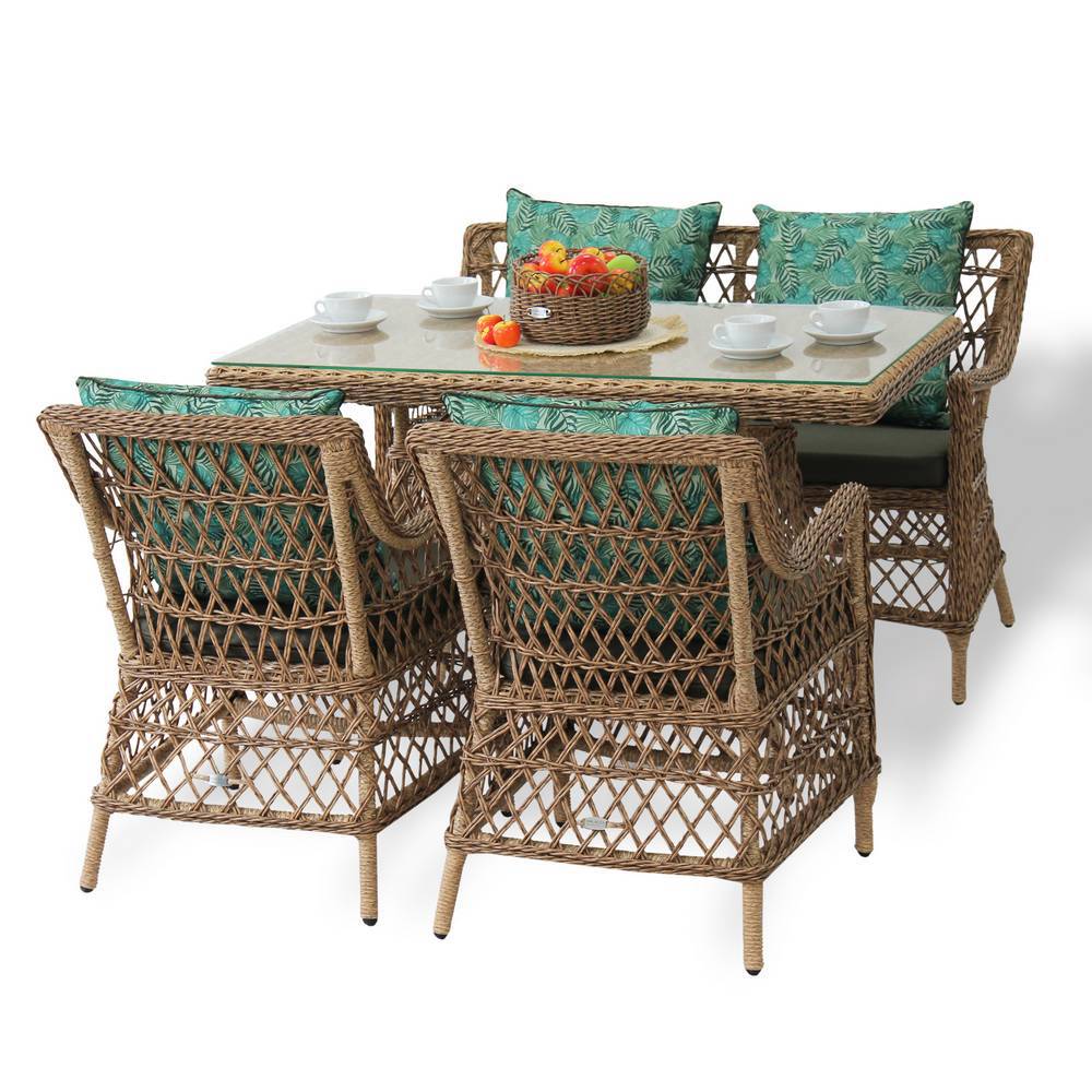 Изображение товара Обеденный комплект Гайс из искусственного ротанга для сада и террасы 4 места