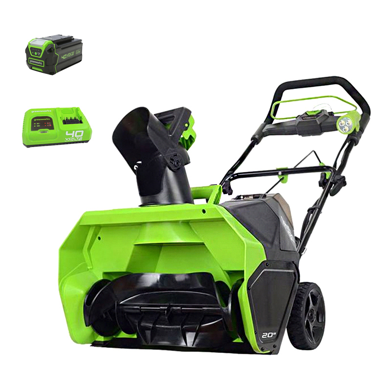 Изображение товара Снегоуборщик аккумуляторный бесщёточный Greenworks GD40STK8 51 см 40 В 1x5 Ач АКБ и ЗУ в комплекте