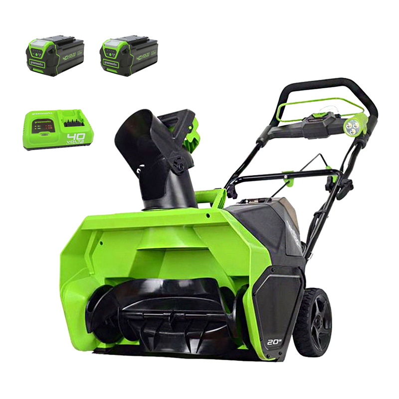 Изображение товара Аккумуляторный снегоуборщик GreenWorks GD40STK8II 51 см 40 В с 2 АКБ и ЗУ
