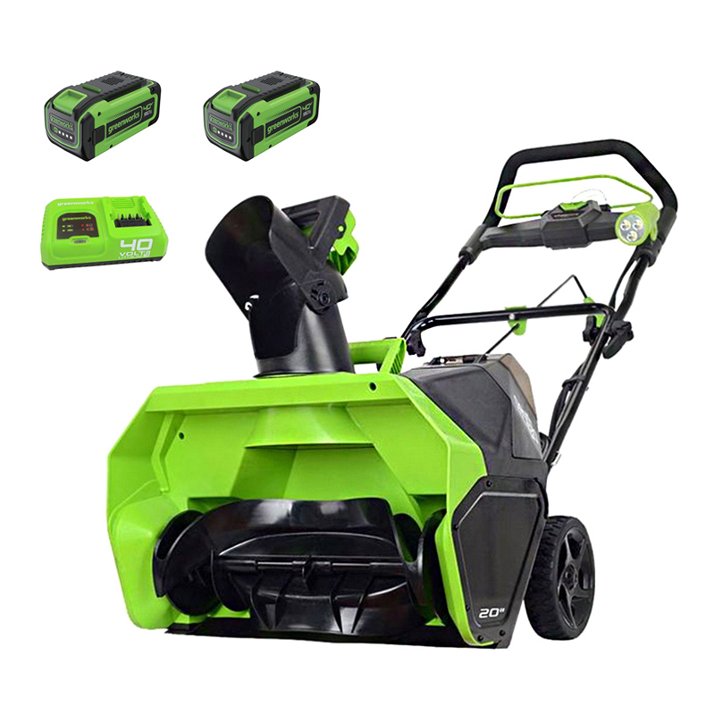 Изображение товара Аккумуляторный снегоуборщик GreenWorks GD40STK8II 51 см 40 В 2x8 Ач с фарами