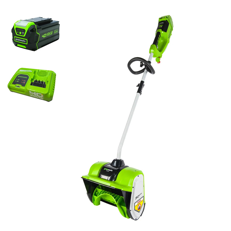 Изображение товара Аккумуляторный снегоуборщик Greenworks GD40SSK8 40В 30 см
