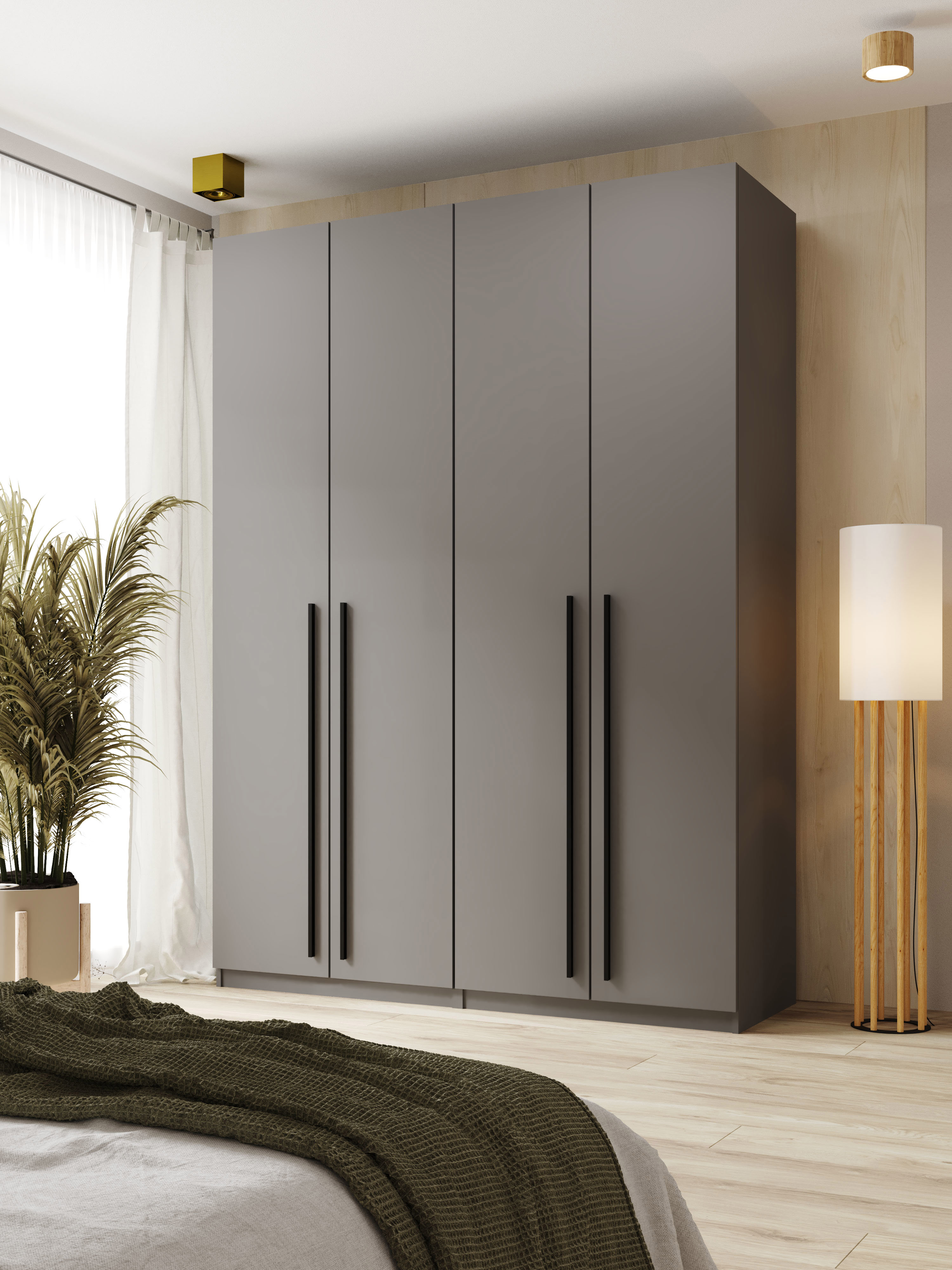 Изображение товара Шкаф распашной Принцесса Мелания 4 дверный графит 220x160 см мебель для дома