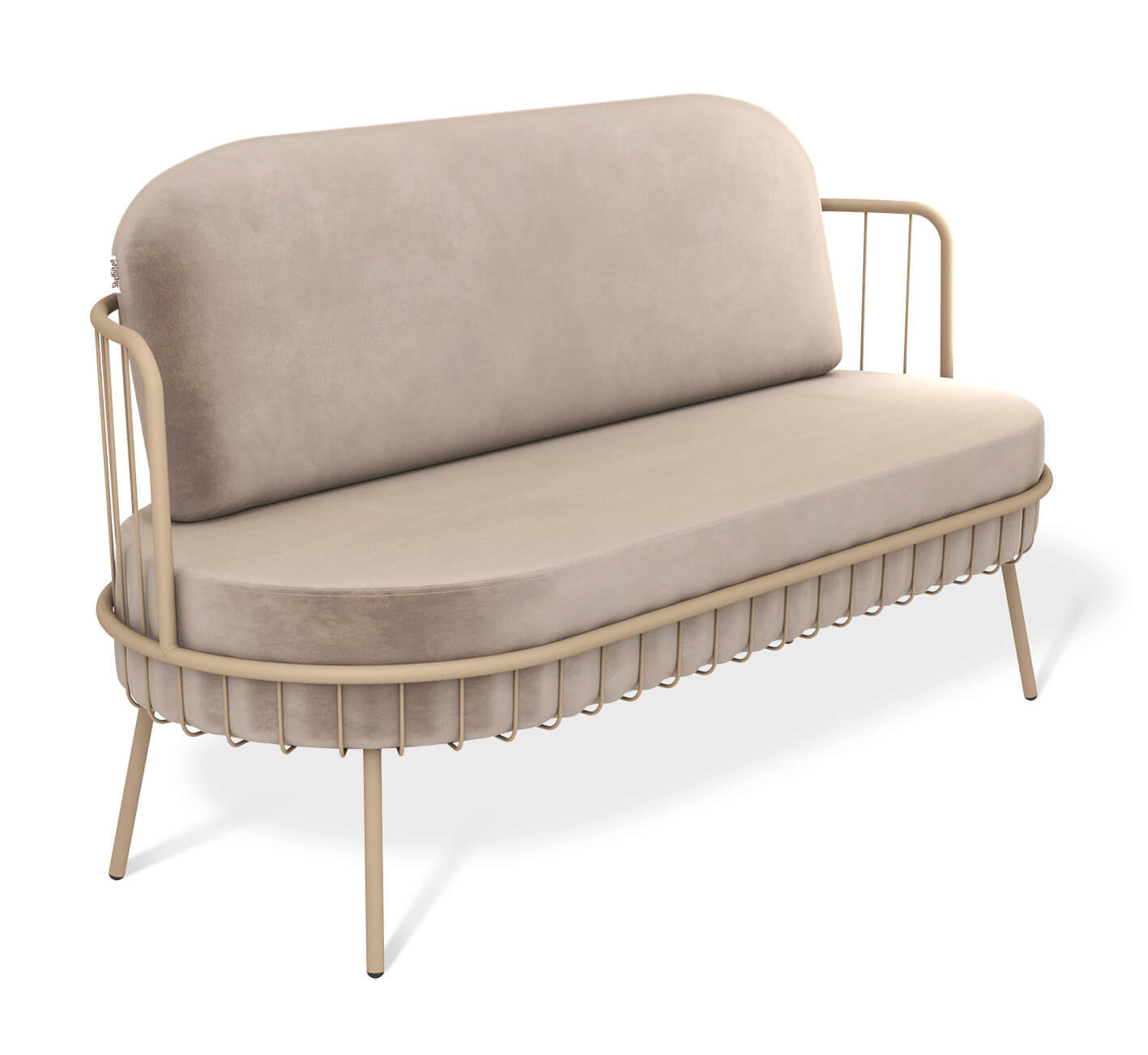 Изображение товара Диван прямой Sheffilton Sht-sf8 велюр 2 мест бежевый современный дизайн