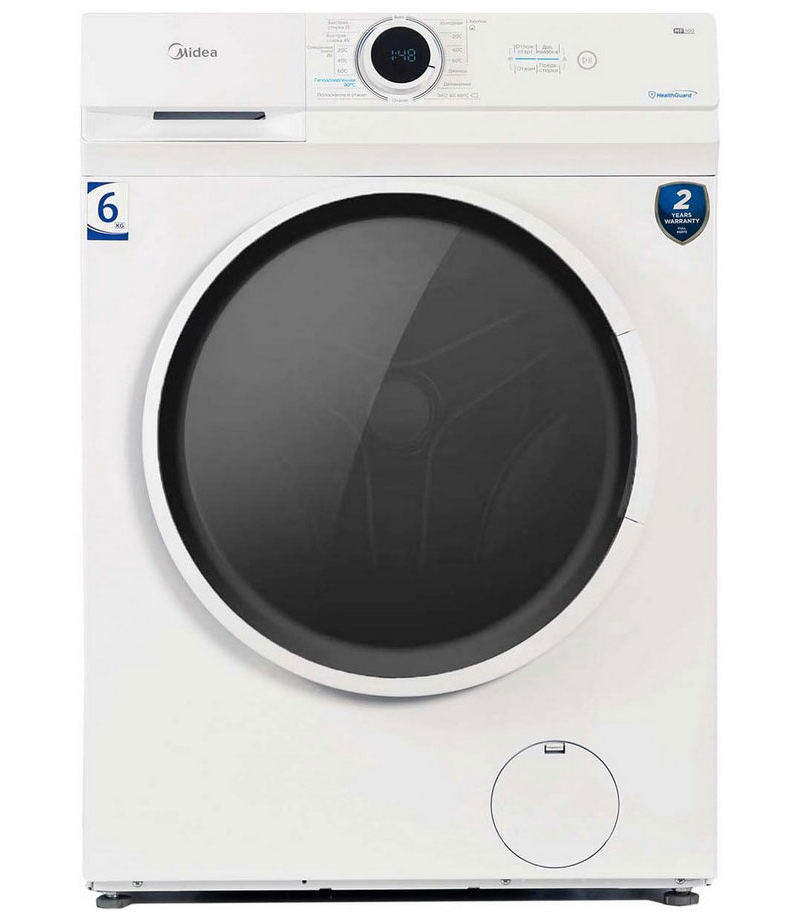 Изображение товара Стиральная машина Midea MF100W60W 6 кг Белая с программами и защитой