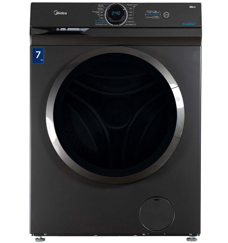 Изображение товара Стиральная машина Midea MF100W70BSS-RU 7 кг фронтальная, инвертор, пар, блокировка