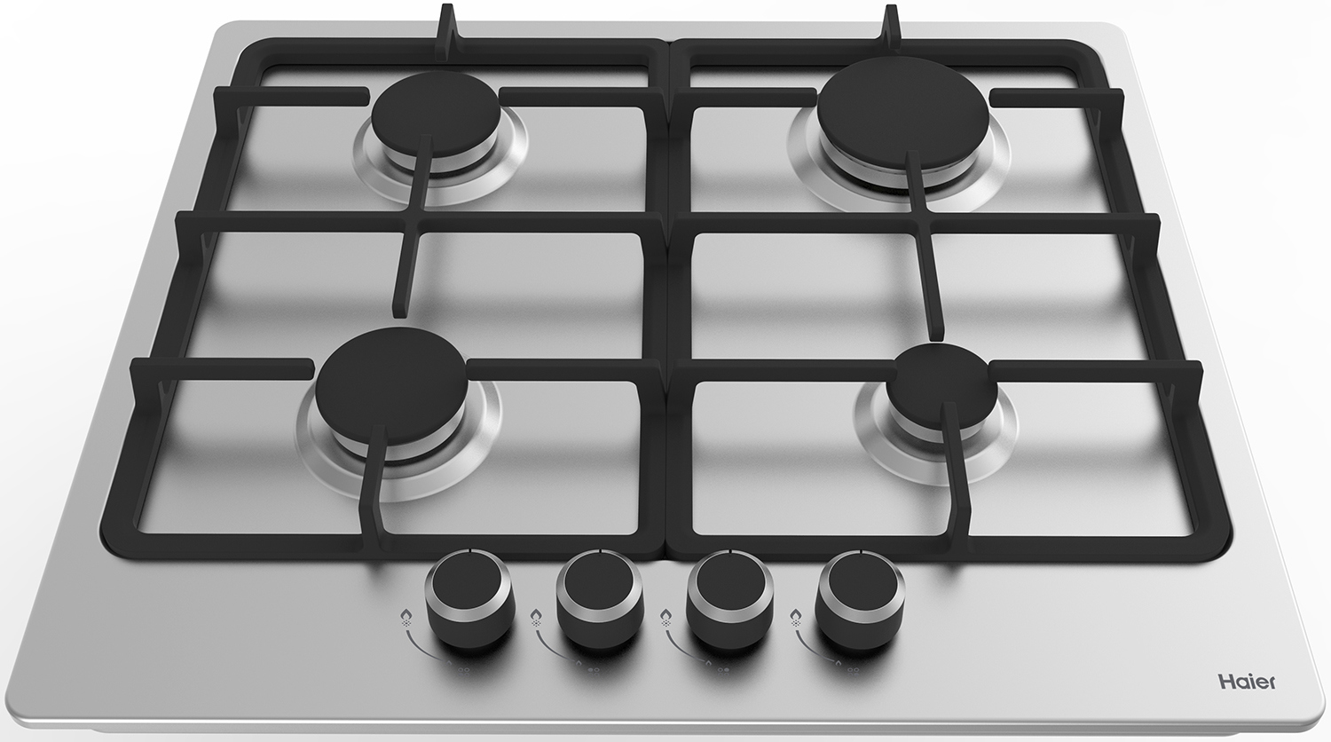Изображение товара Встраиваемая газовая варочная панель Haier HHX-M 64 CNX 58 см 4 конфорки цвет серебристый