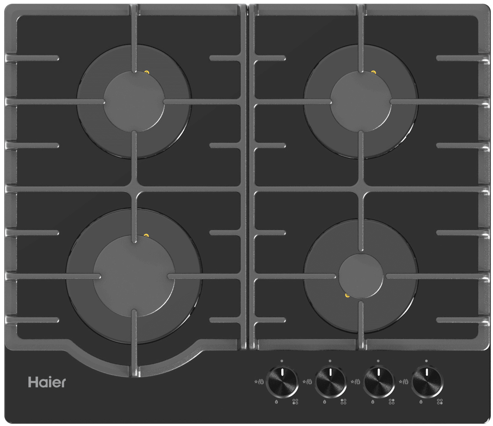 Изображение товара Газовая варочная панель Haier HHX-G64RNLB 4 конфорки встроенная черная