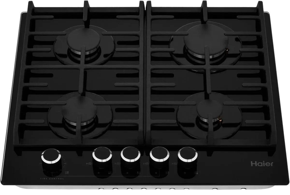 Изображение товара Газовая варочная панель Haier HHX-G64CNMB 4 конфорки черный стиль Asian