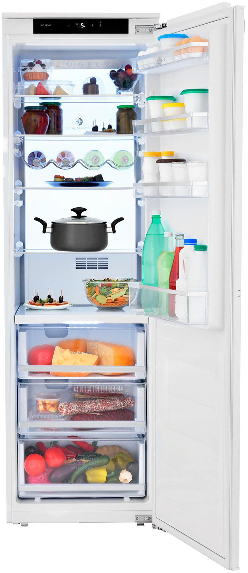 Изображение товара Встраиваемый холодильник Zugel ZRI1750NF 54x176.9 см белый энергоэффективный