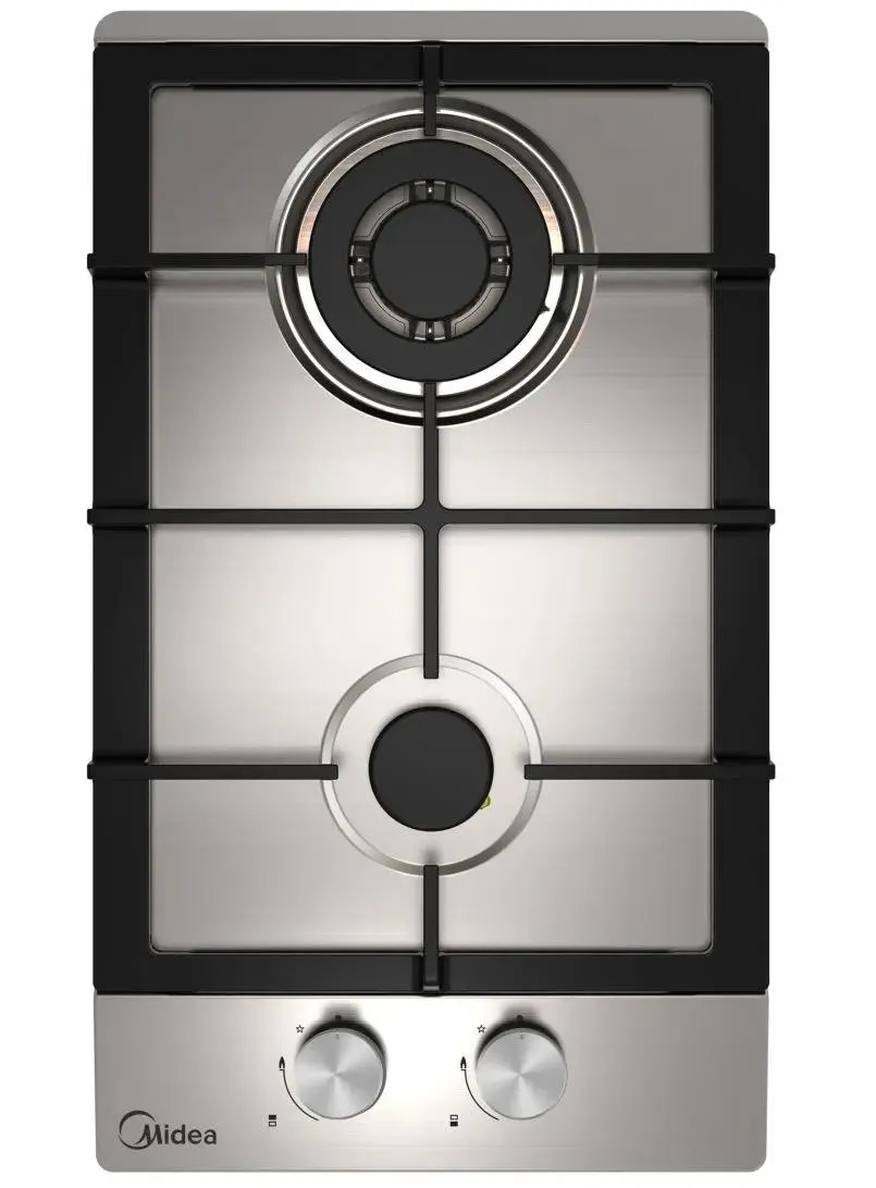 Изображение товара Газовая варочная панель Midea MG3205TX 30 см 2 конфорки цвет серебряный