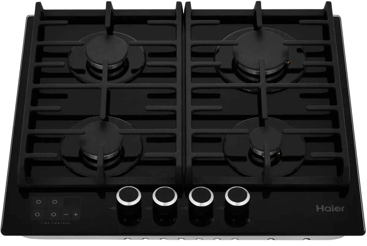 Изображение товара Встраиваемая газовая варочная панель Haier HHX-G64CNSB 58 см 4 конфорки черный