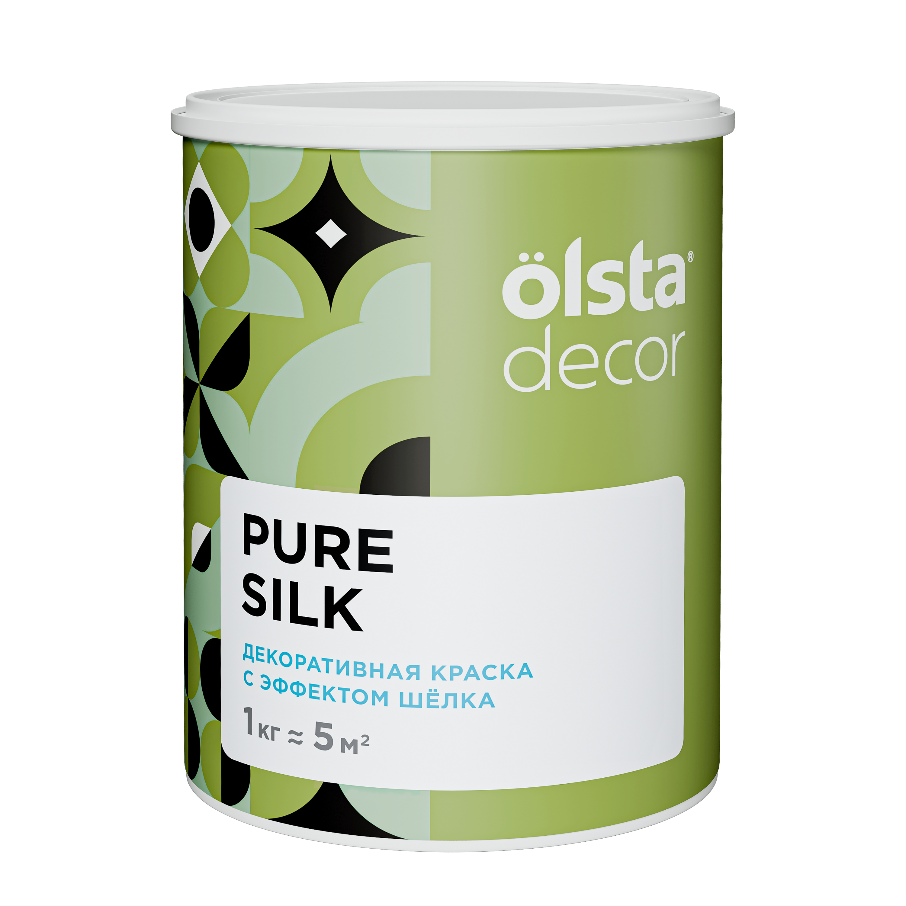 Изображение товара Краска для стен Olsta Decor Pure Silk эффект шёлка полуглянцевая цвет белый перелив 1 кг