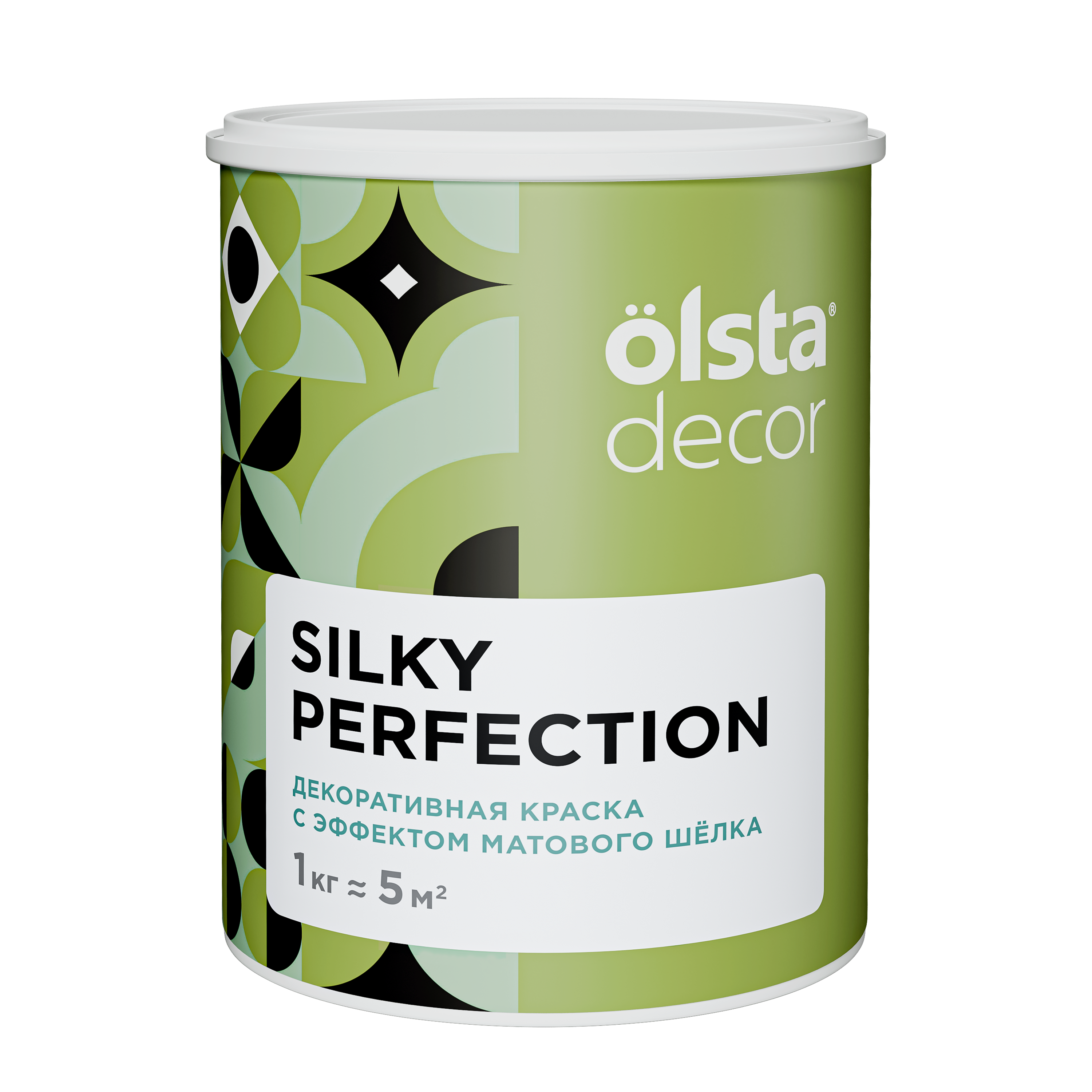 Изображение товара Краска для стен Olsta Decor Silky Perfection матовая серебристая 1 кг