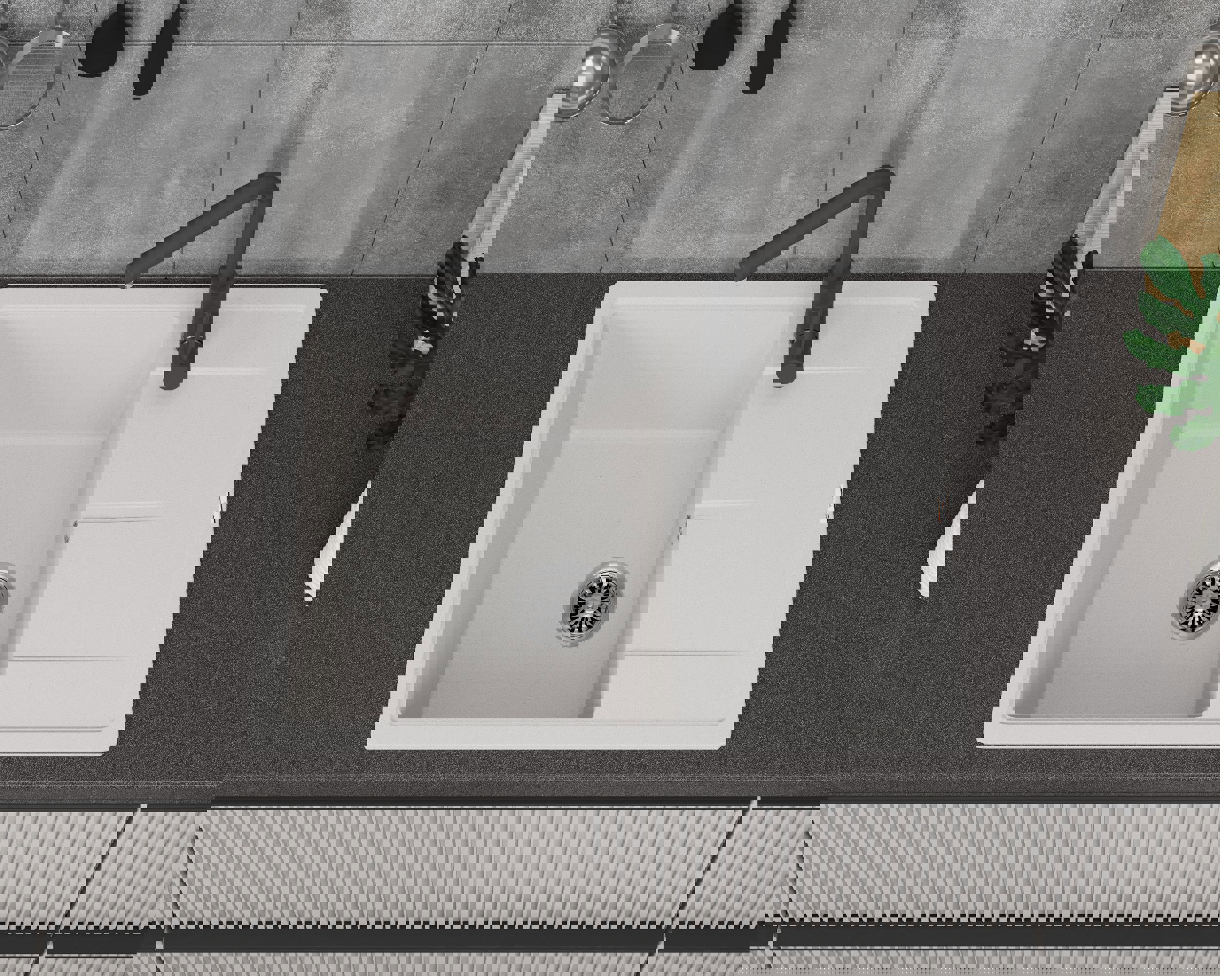 Изображение товара Мойка для кухни врезная Bauedge BAU0011 51x65 см кварц жасмин