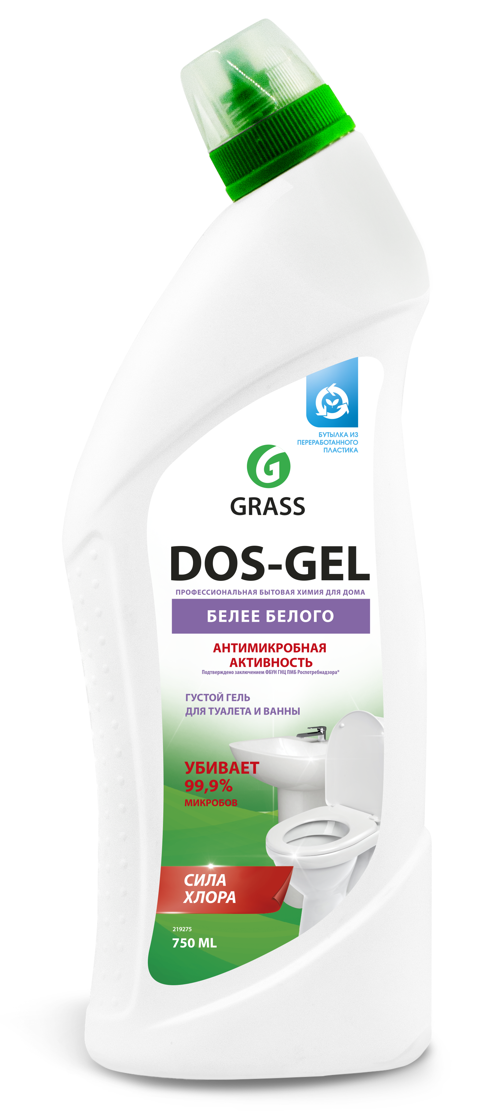 Изображение товара Гель чистящий для ванной и туалета Сила Хлора Grass Dos Gel 0.75 л
