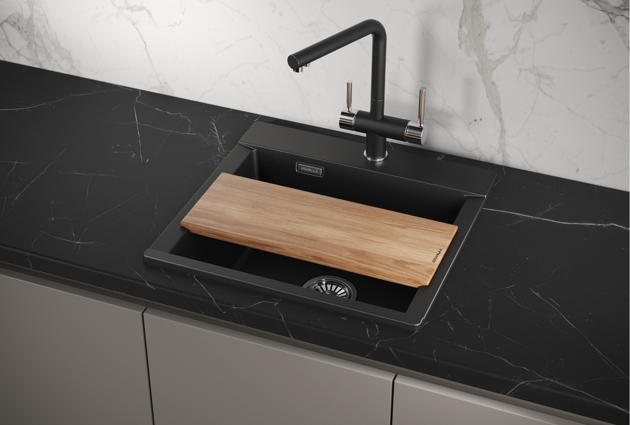 Изображение товара Кухонная мойка Granula Estetica ES-5201 черная 50x52 см