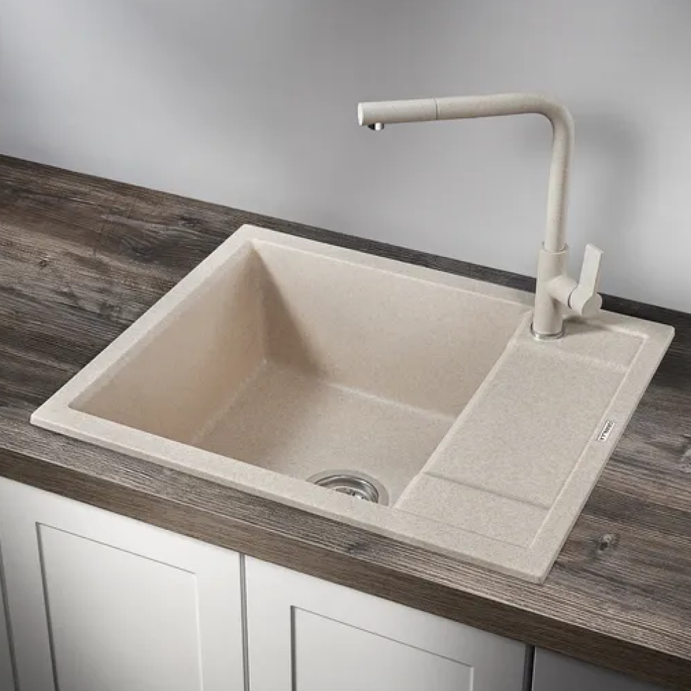 Изображение товара Мойка для кухни врезная Granula GR-6002 50x60 см глубина чаши 20 см кварц цвет светло-бежевый