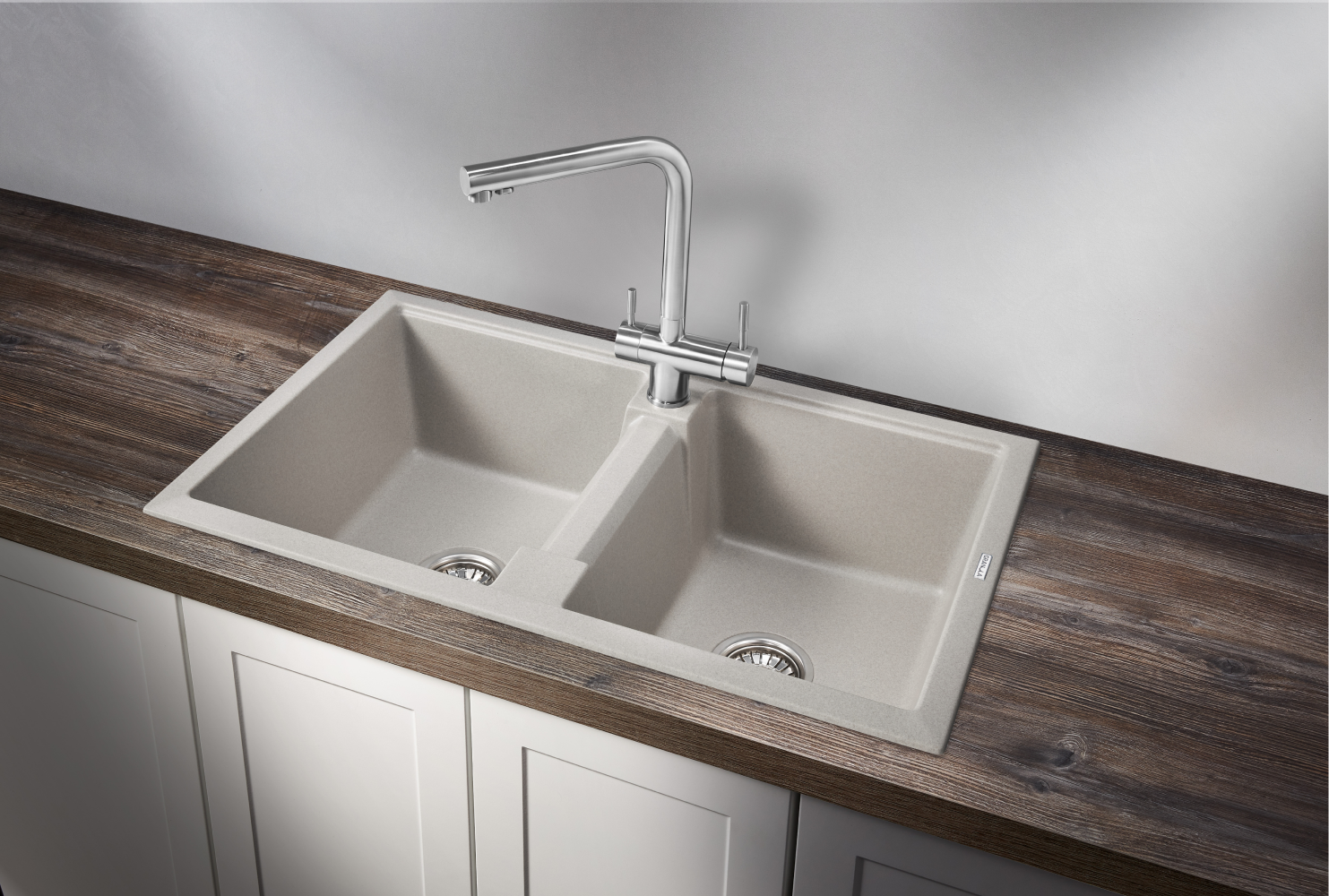 Изображение товара Мойка для кухни врезная Granula GR-8101 50x81 см глубина чаши 22 см кварц цвет светло-серый