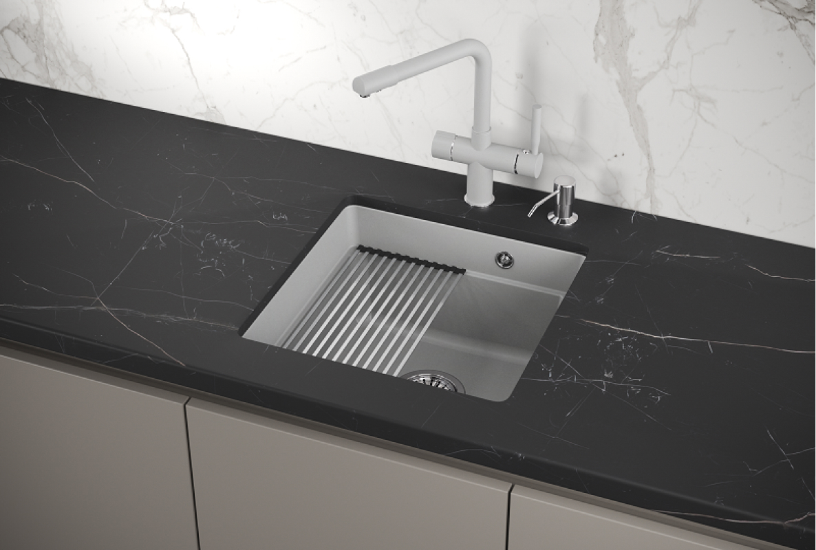 Изображение товара Мойка GRANULA Kitchen Space KS-4501U Кварцевый композит 45x45 см Белый