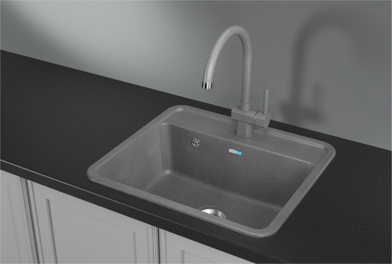 Изображение товара Мойка для кухни врезная Granula ST-5601 50x56 см кварц графит