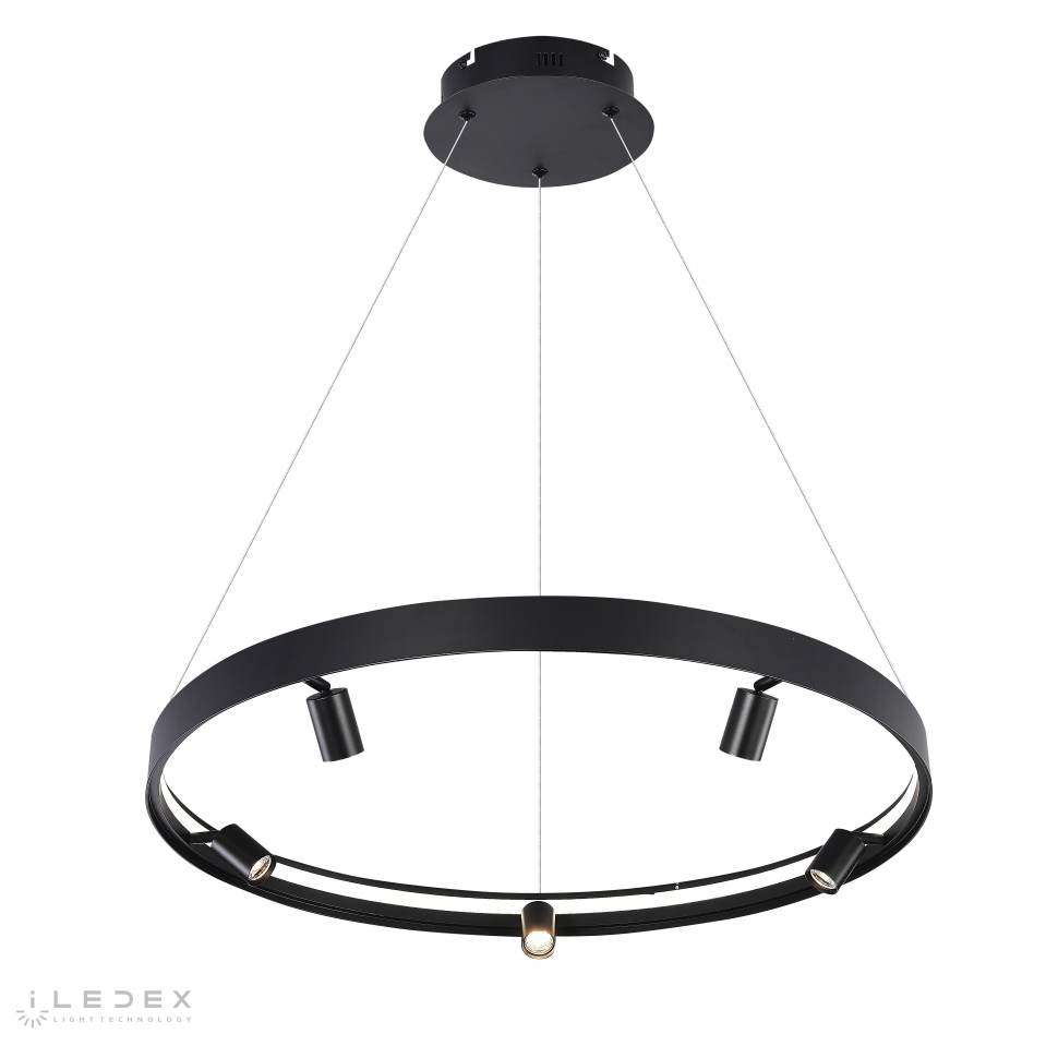 Изображение товара Люстра подвесная светодиодная Iledex Vision 2060-D800 BK 12.86 м² нейтральный белый свет черный