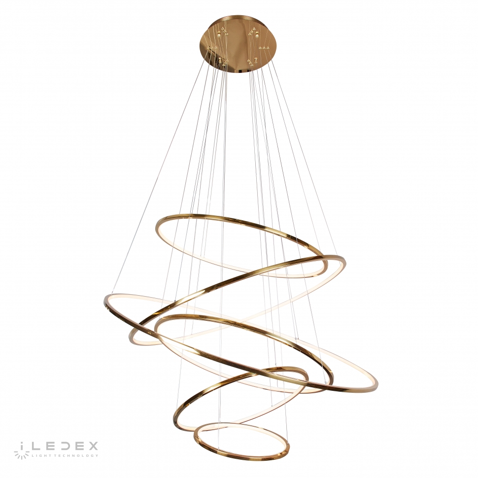 Изображение товара Люстра подвесная светодиодная Iledex Axis XT04-D1200 GD золотая нейтральный белый свет