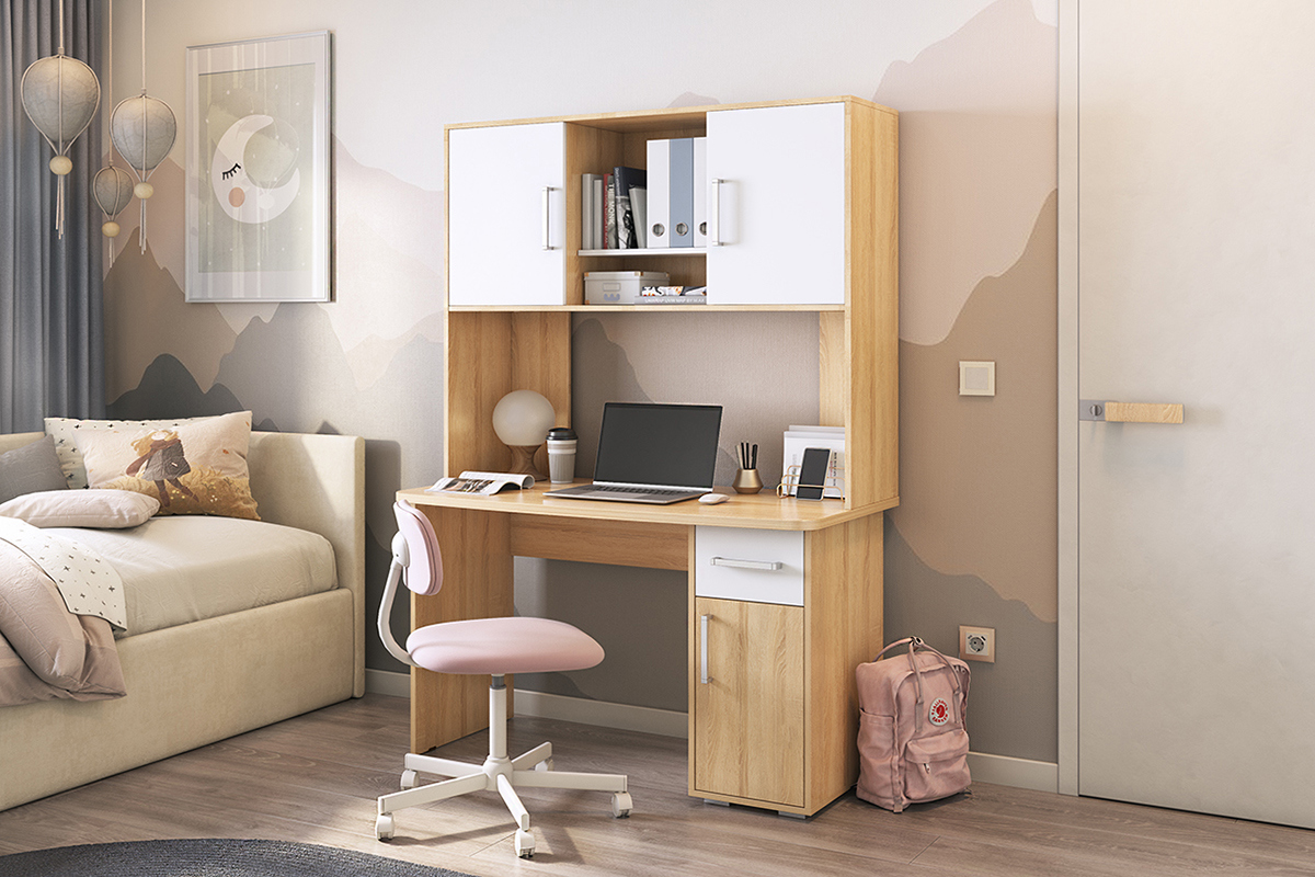 Изображение товара Компьютерный стол Mebelson Лайт К2 дуб сонома белый 120x180x60 см