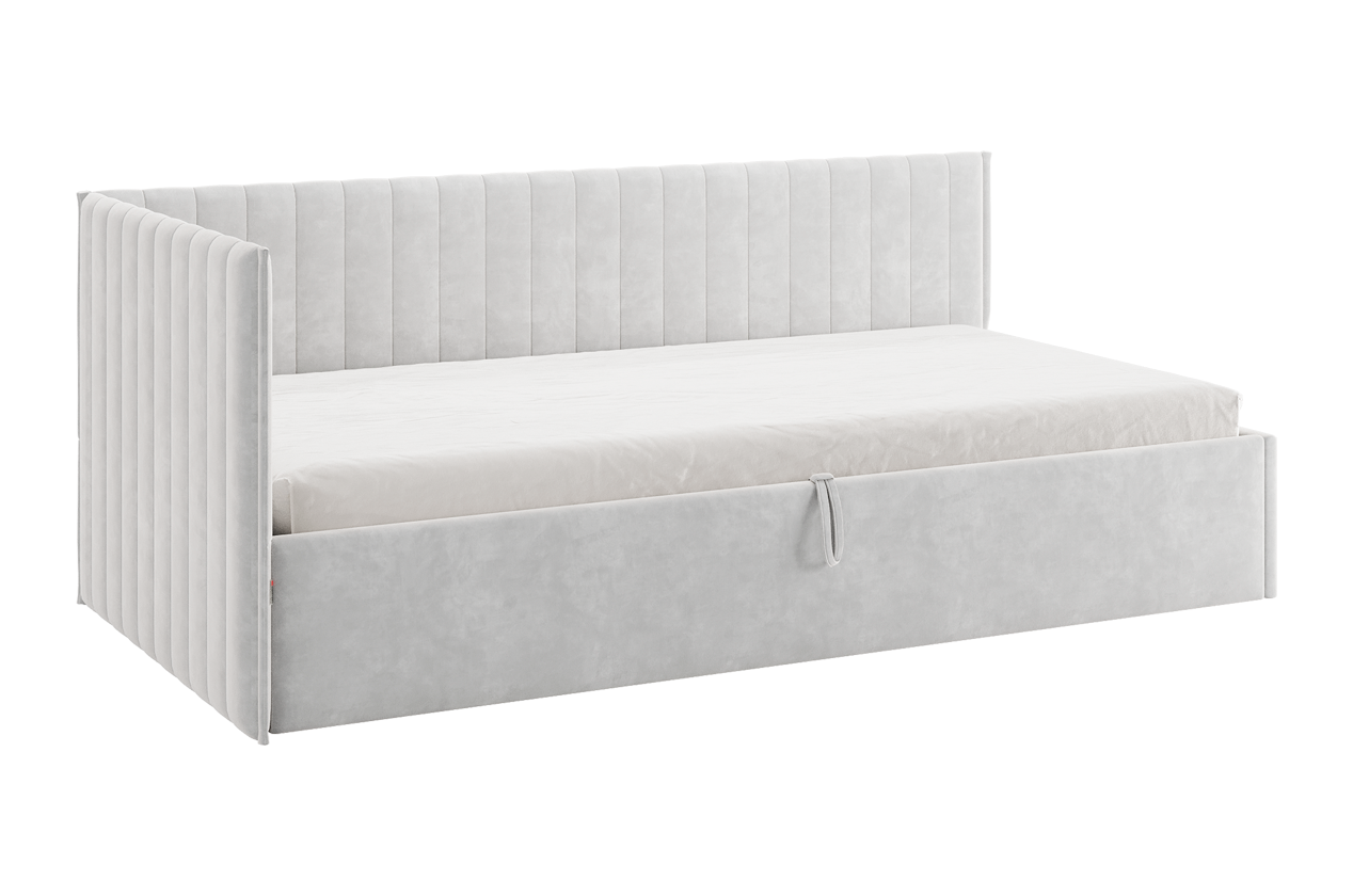 Изображение товара Кровать с подъемным механизмом Mebelson Твикс 211x78x101.5 см велюр графит