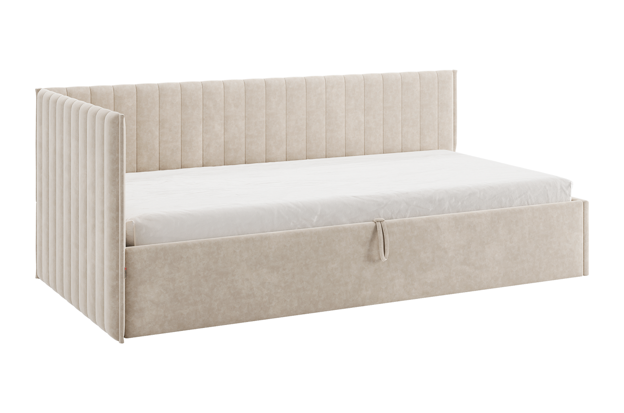 Изображение товара Кровать с подъемным механизмом Mebelson Твикс 211x78x101.5 см велюр цвет капучино 170631.2170