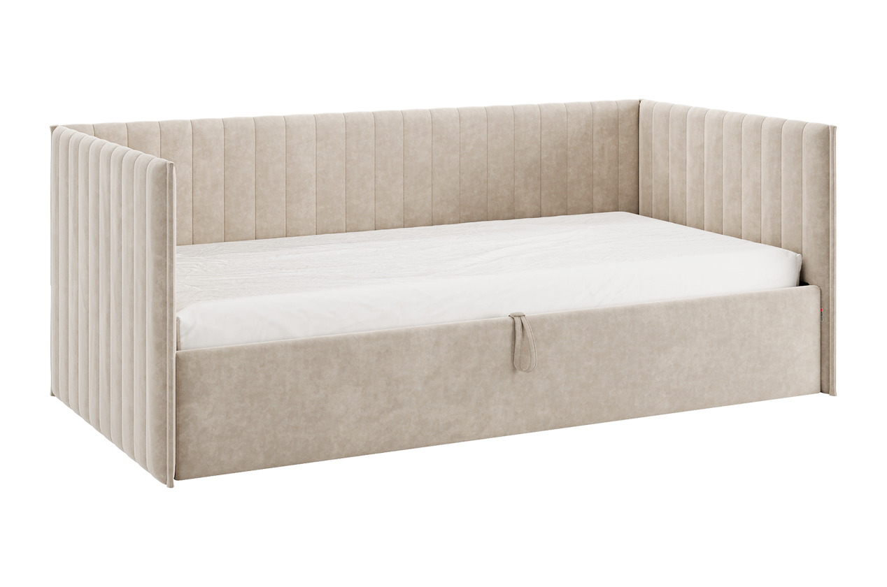 Изображение товара Кровать с подъемным механизмом Мебелсон Твикс 212x78x101.5 см велюр капучино
