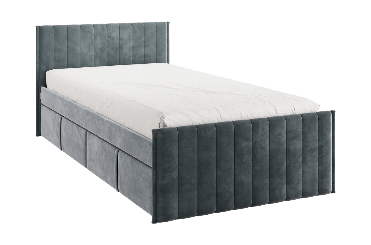Изображение товара Кровать с ящиками Мебелсон Твикс 101.5x78x212 см велюр графит