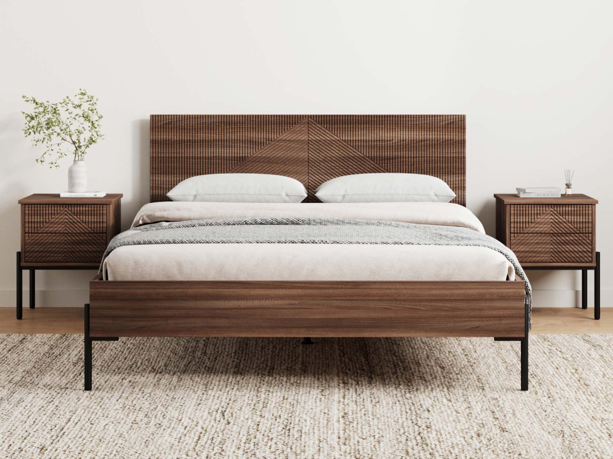 Изображение товара Кровать Правила мебели Азуми 238.7x89.7x205.1 см ЛДСП цвет орех