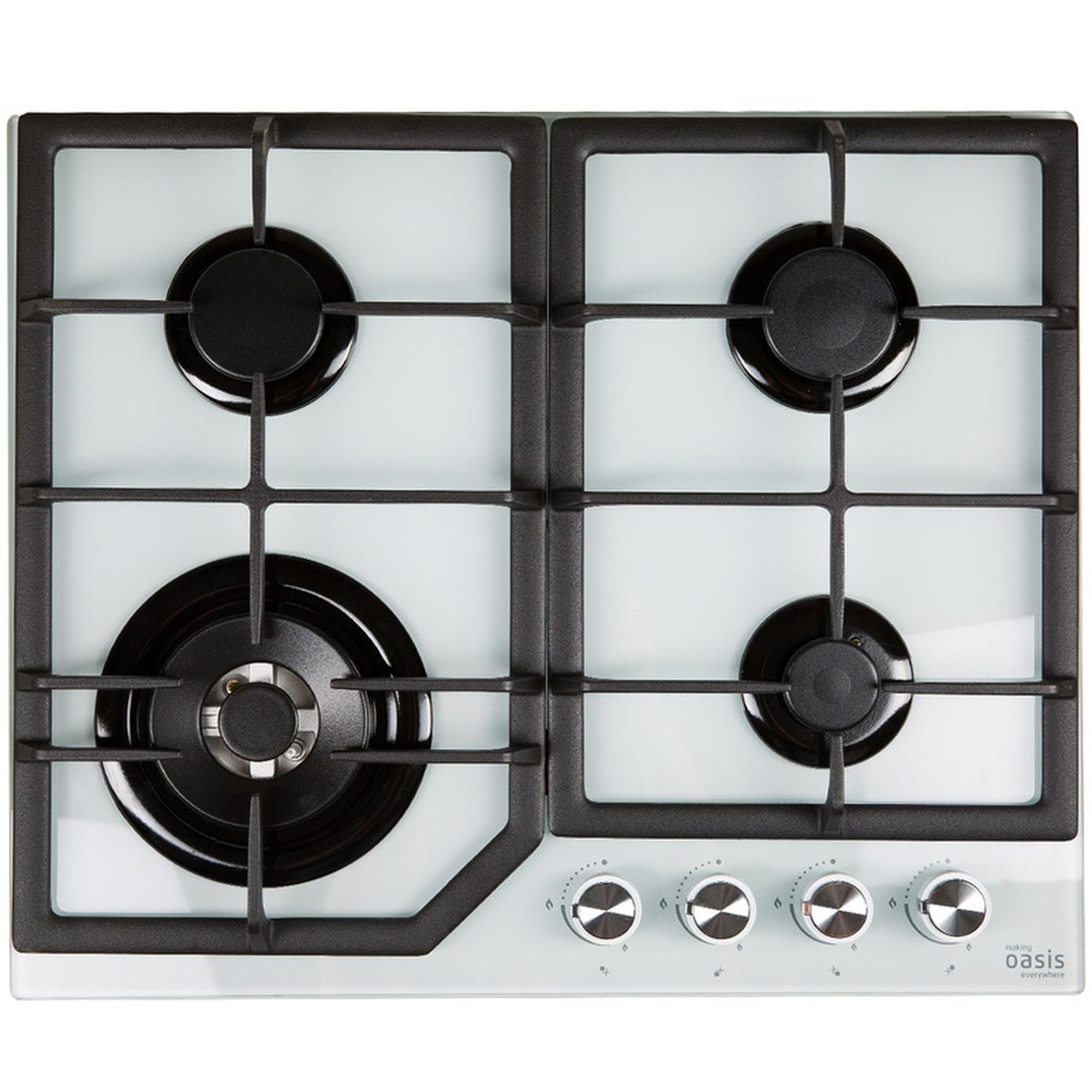 Изображение товара Встраиваемая газовая варочная панель Oasis P-GWT 61 см 4 конфорки цвет белый