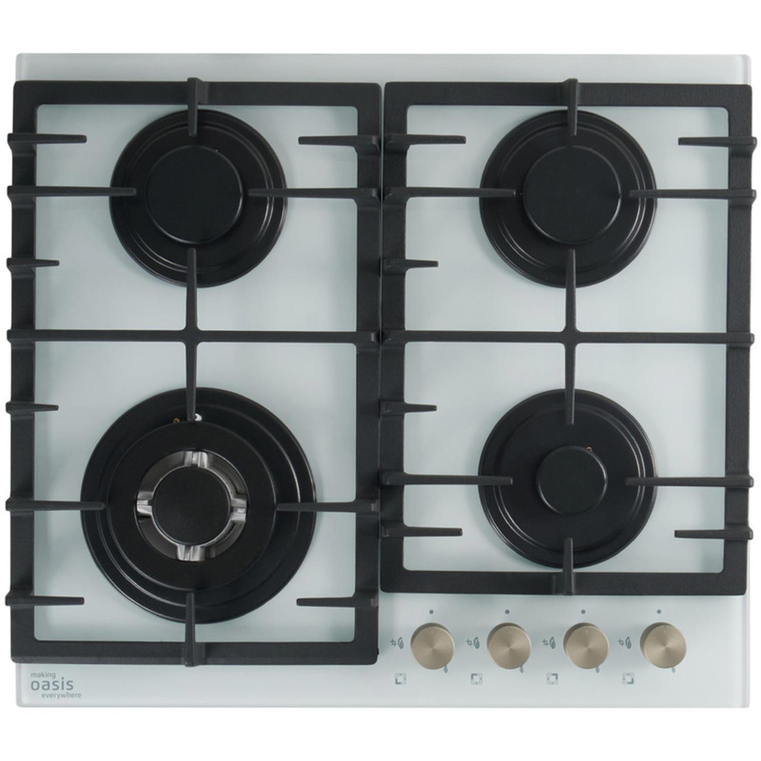Изображение товара Встраиваемая газовая варочная панель OASIS P-BSW 58 см 4 конфорки белая