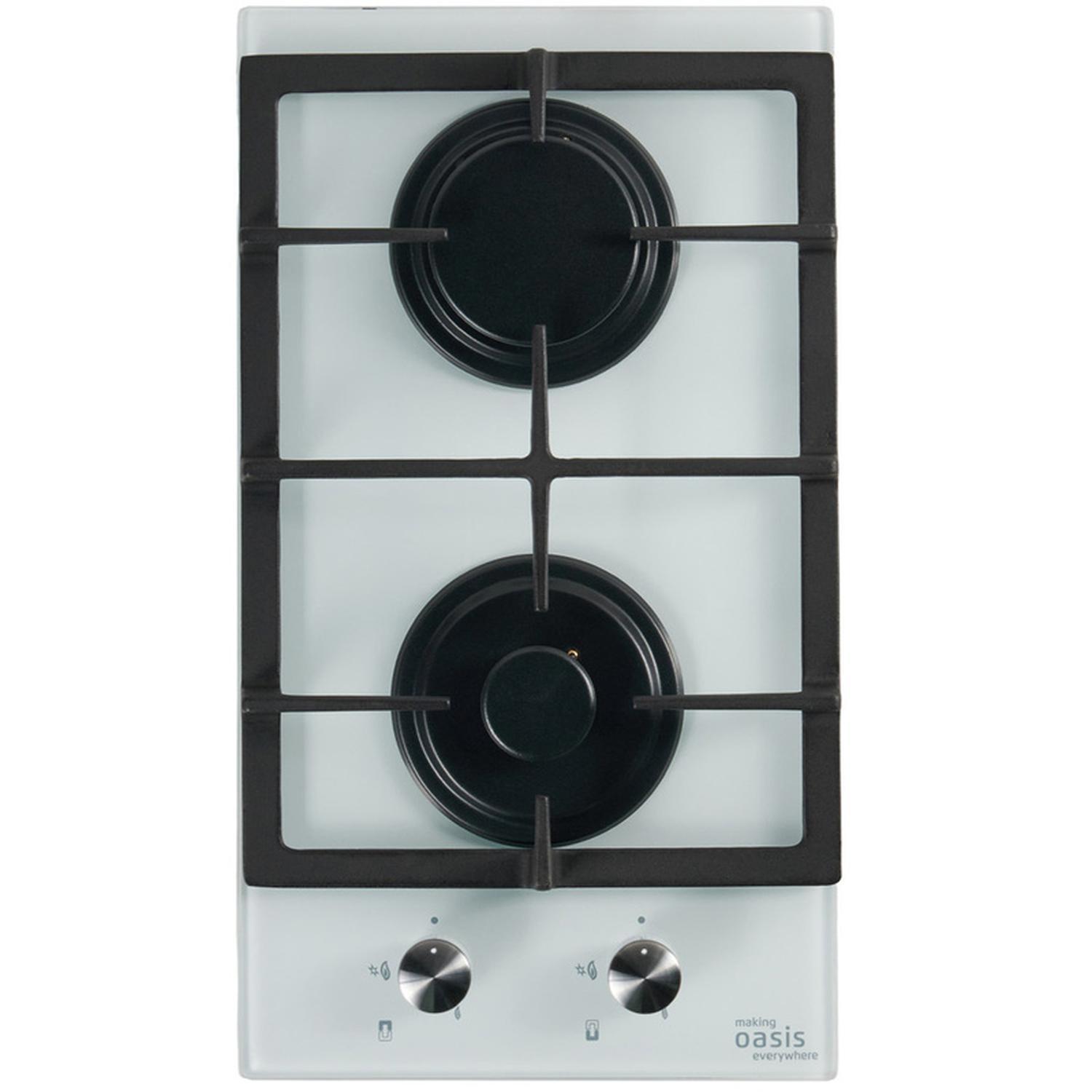 Изображение товара Встраиваемая газовая варочная панель Oasis P-GWD 29 см 2 конфорки цвет белый