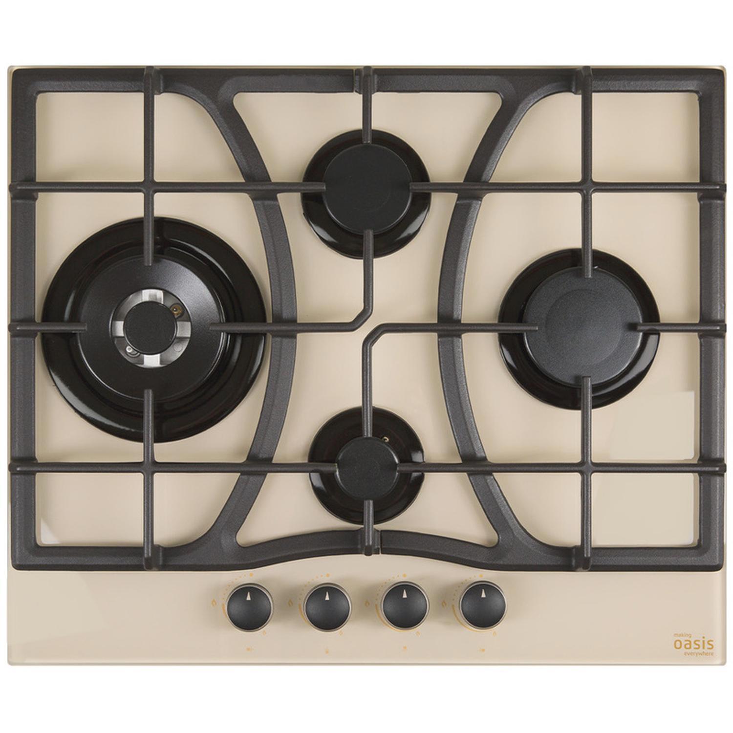 Изображение товара Встраиваемая газовая варочная панель Oasis P-GITT 61 см 4 конфорки цвет бежевый