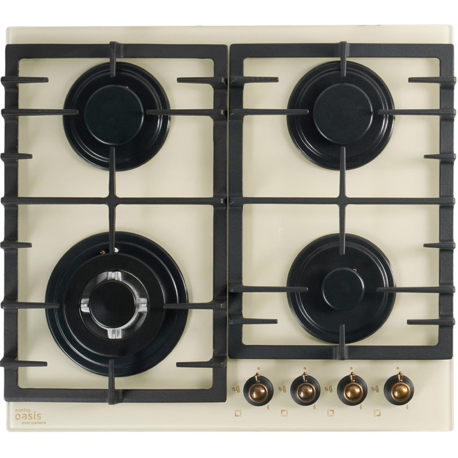 Изображение товара Газовая варочная панель Oasis P-BSR 4 конфорки черное стекло