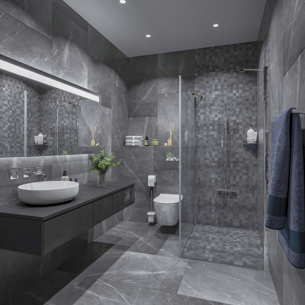 Изображение товара Керамогранит Absolut Gres Armani Gris AB 60x60 см серый светлый мрамор