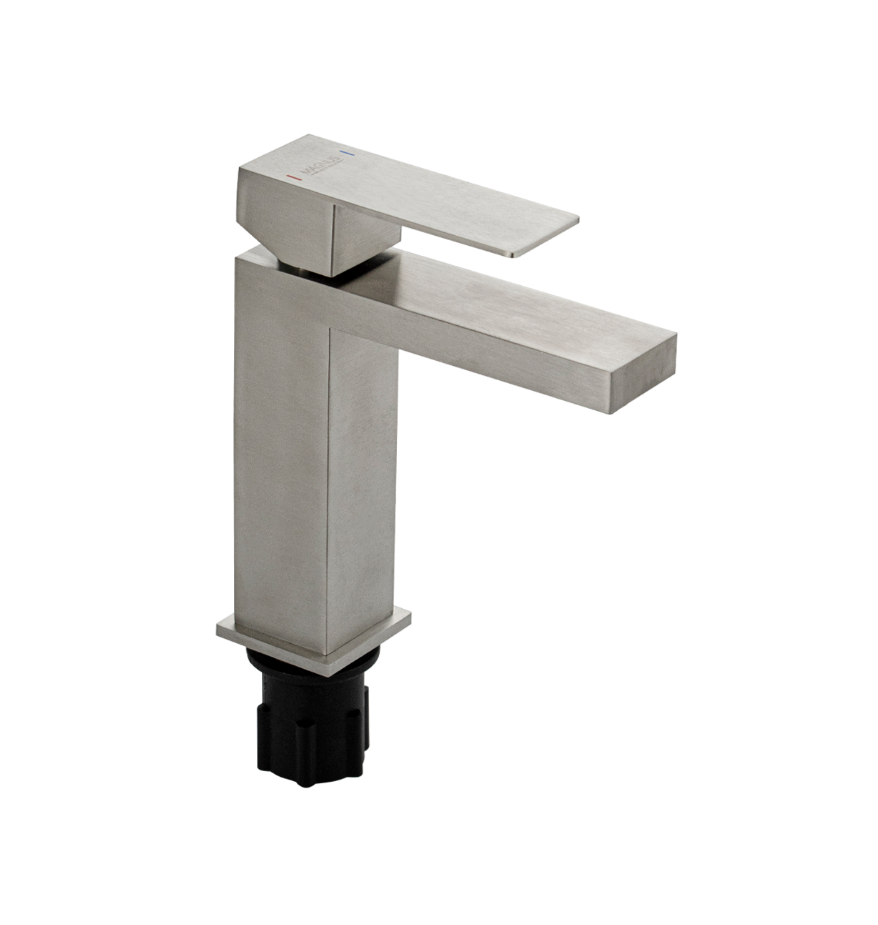 Изображение товара Смеситель для раковины MAGNUS 9155 квадратный корпус из нержавеющей стали марки 304 цвет сатин