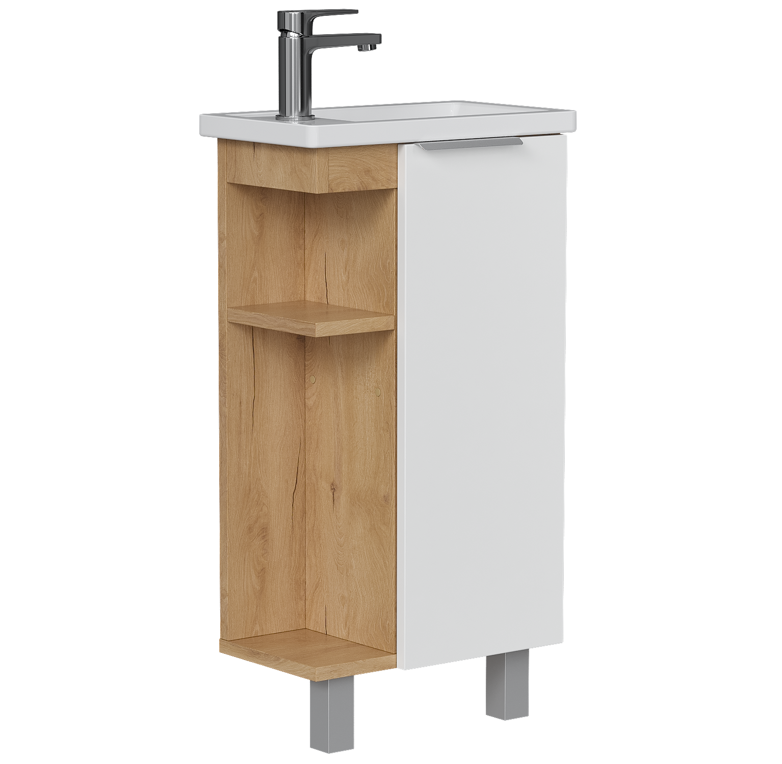 Изображение товара Тумба под раковину Сохо KONSENSA 40 см цвет дуб гудзон золотой/белый софт тач