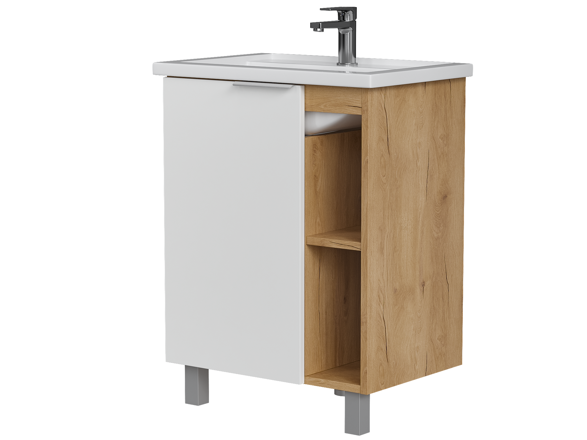 Изображение товара Комплект тумба под раковину Сохо KONSENSA и раковина Фостер 60 для ванной