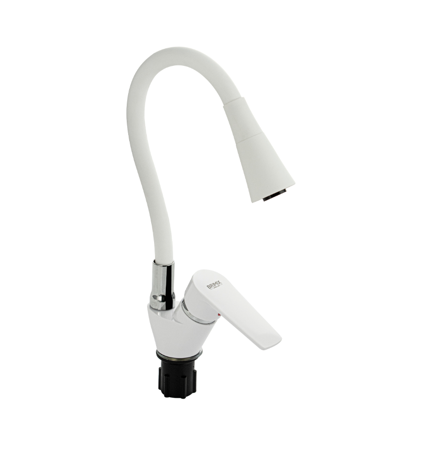 Изображение товара Смеситель для кухни Brimix Brimix гибкий излив 25 см цвет белый