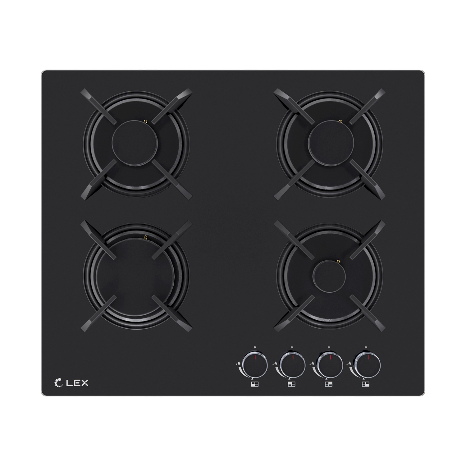 Изображение товара Газовая варочная панель Lex GVG 643A BBL 60 см 4 конфорки черная стекло