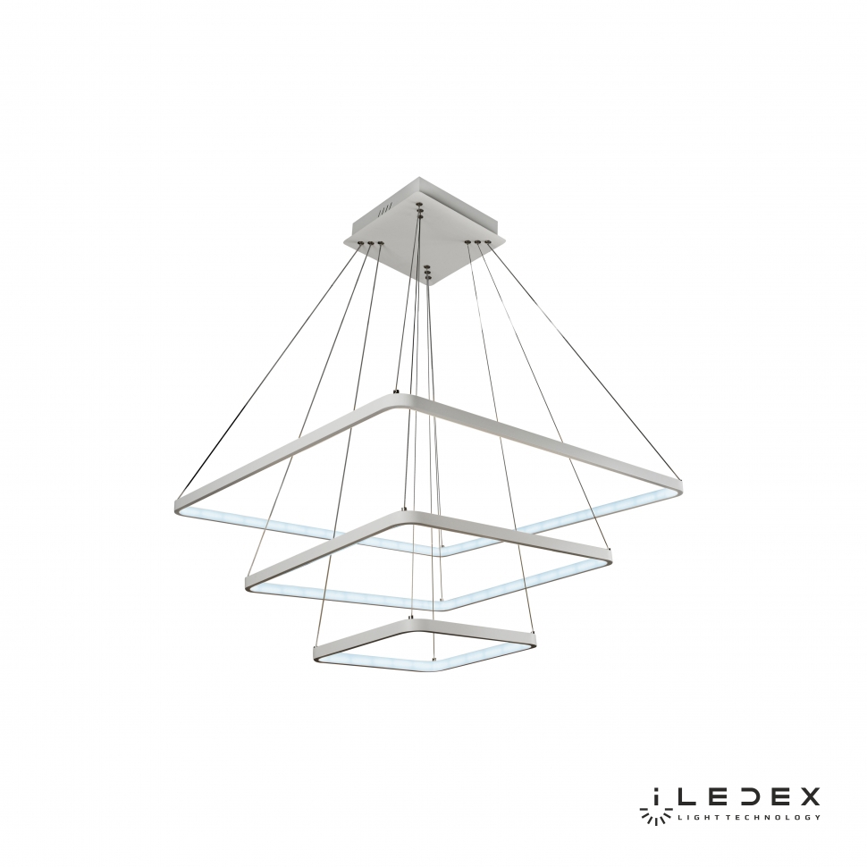Изображение товара Люстра подвесная светодиодная Iledex Venus 8153-700+500+300-D-T-WH с пультом управления 34.29 м² регулируемый белый свет цвет белый