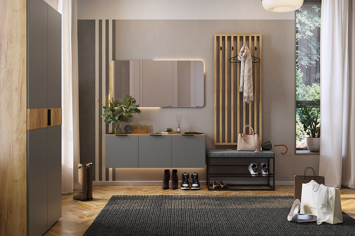 Изображение товара Комплект мебели для прихожей Mebelson Бери 2564_СПБ2 200x191x35 см