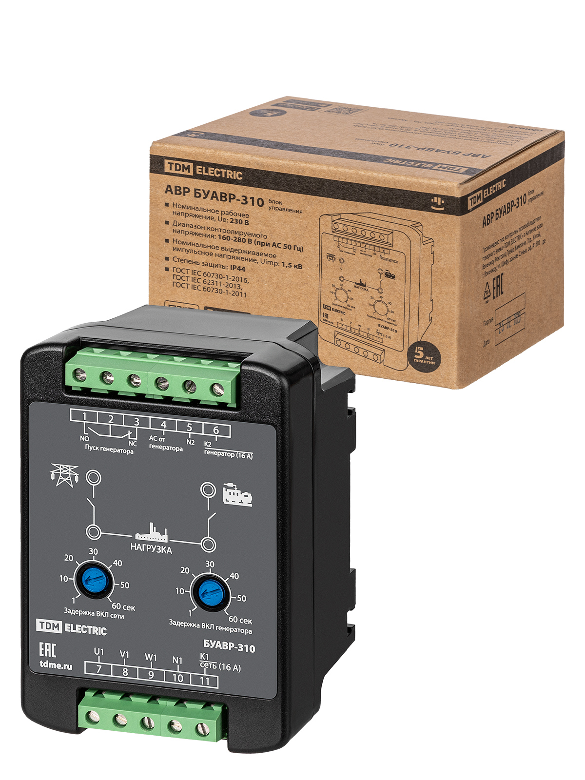 Изображение товара Блок управления Tdm electric АВР БУАВР-310/2Л-1Н 3Ф+N