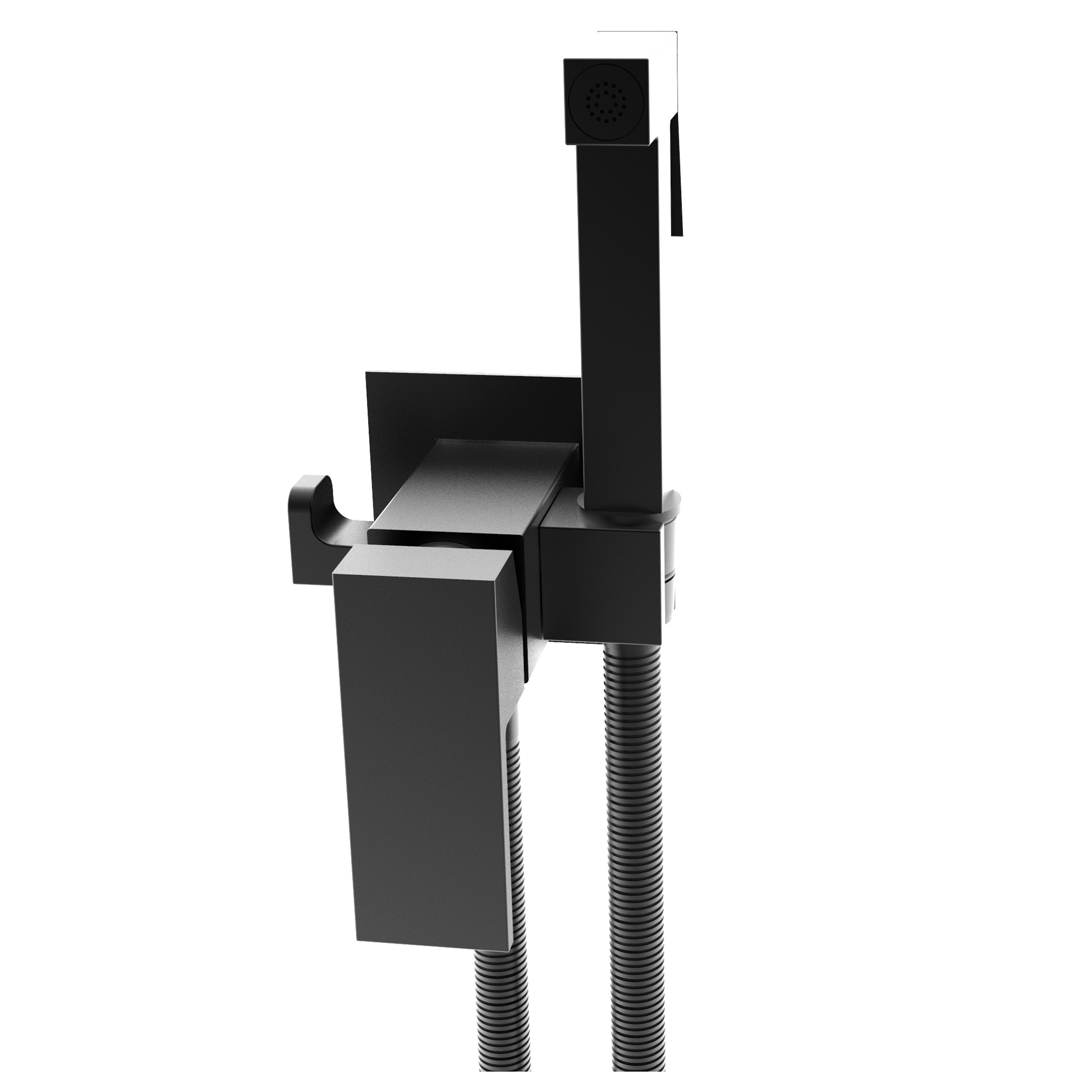 Изображение товара Гигиенический душ KONSENSA Прато черный матовый с крышкой и шлангом 120 см