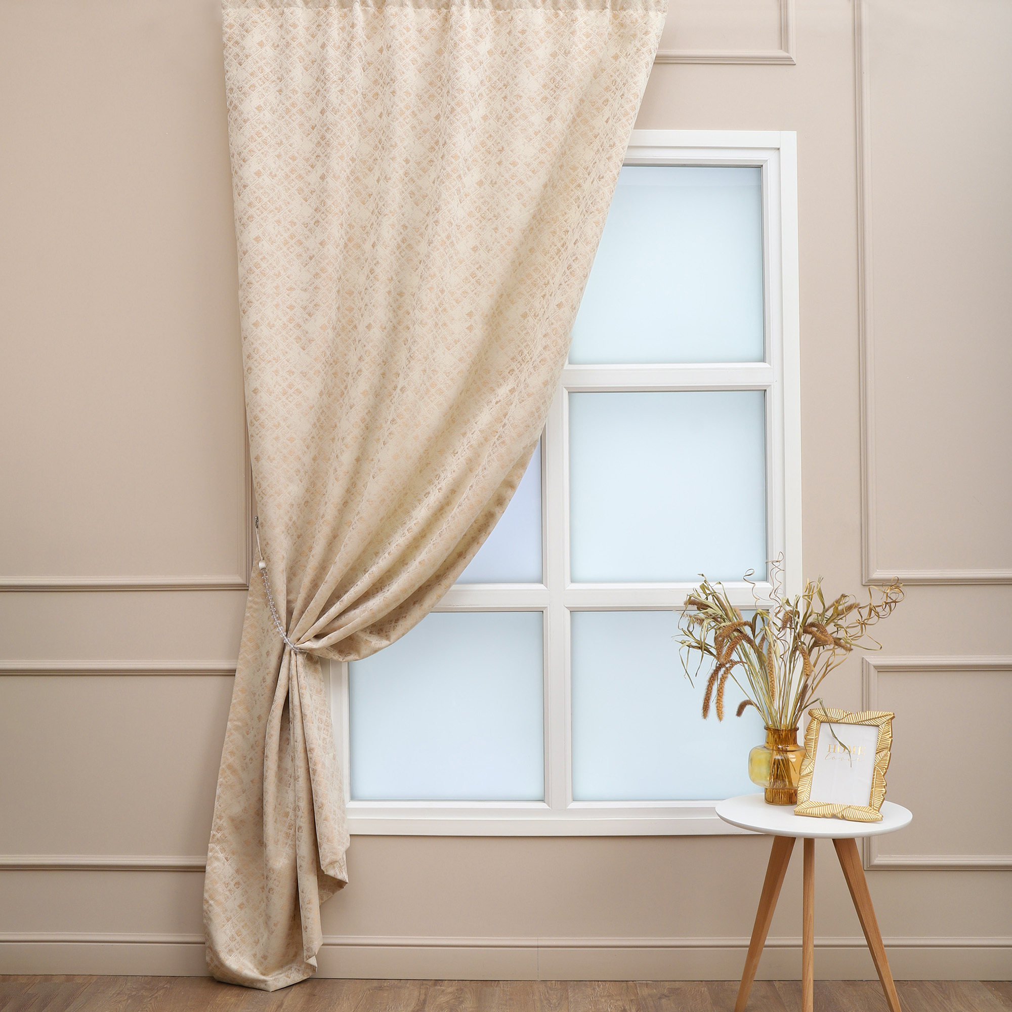 Изображение товара Штора на ленте Noida 140x280 см цвет бежевый