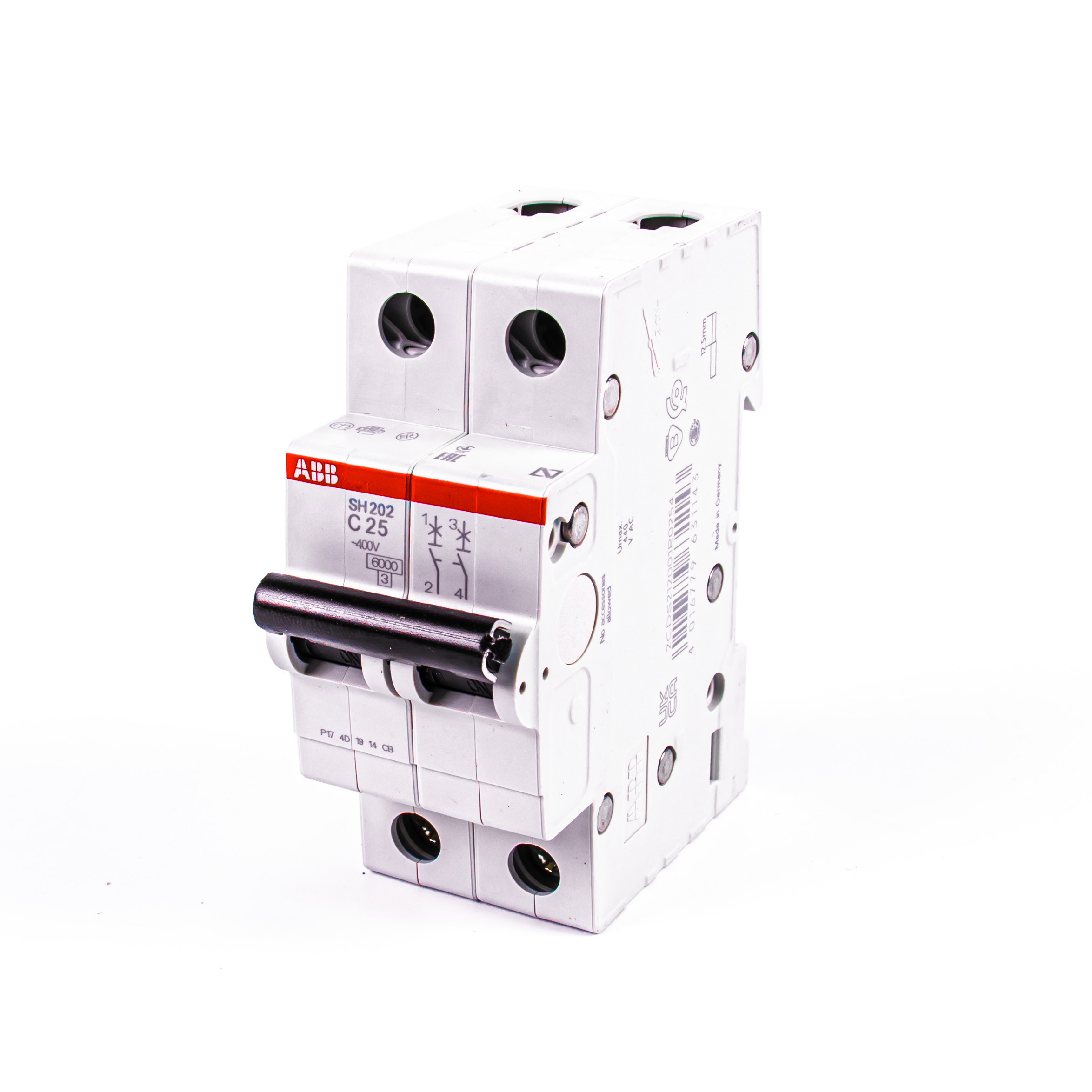 Изображение товара Автоматический выключатель ABB SH200 2P C25 А 6 кА для защиты электросетей
